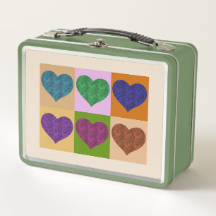 A-MAZE-ING HEARTS METAL LUNCH BOX