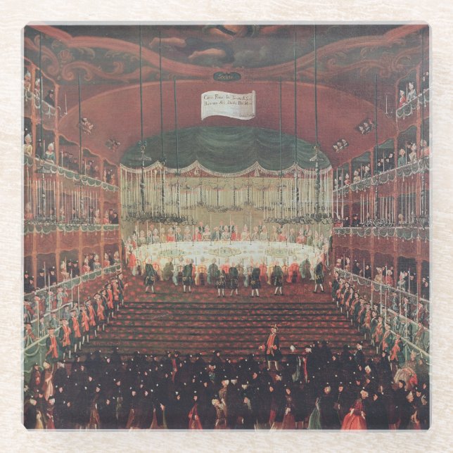A Meal at the San Benedetto Theatre Glass Coaster (Front)