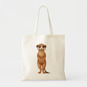 A meerkat cartoon tote bag
