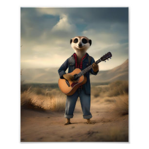 A Meerkat Country And Western Artist,  Photo Print