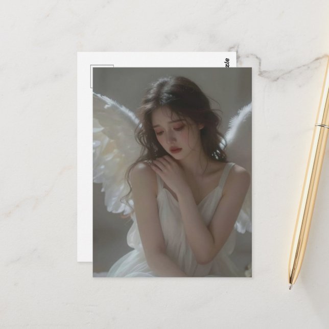 A melancholic angel postcard (Front/Back In Situ)