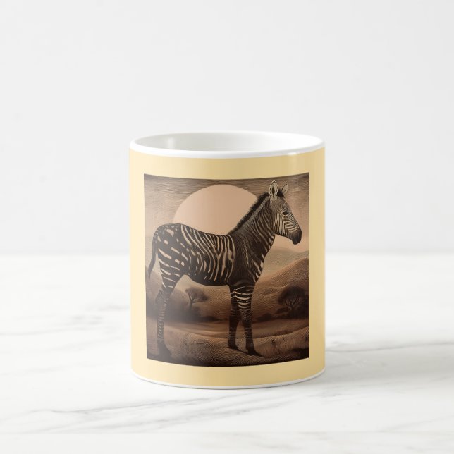 A Melanistic Zebra Grazing Coffee Mug (Center)