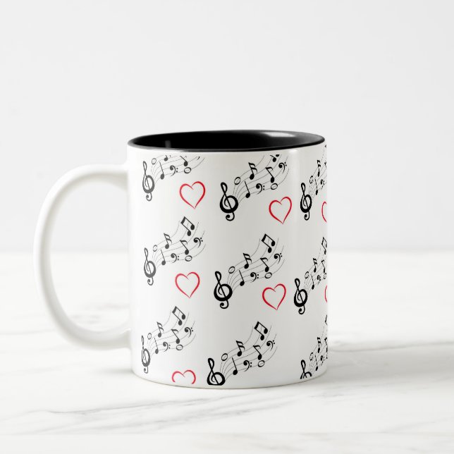 A Melody of Coffee and Love Two-Tone Coffee Mug (Left)