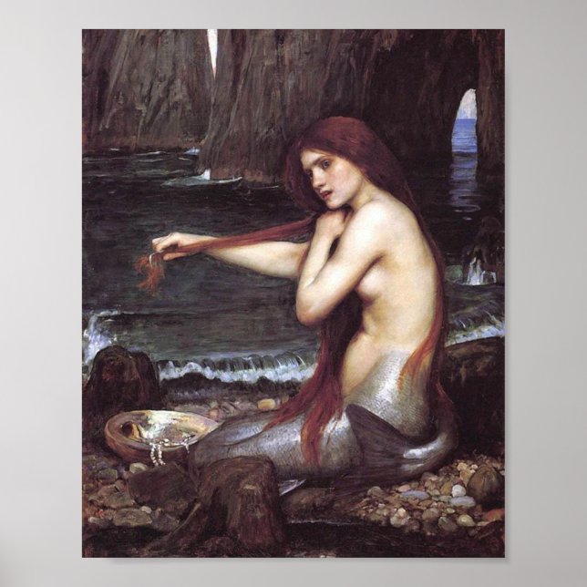 A Mermaid by J W Waterhouse, 1901 Decoupage Print (Front)