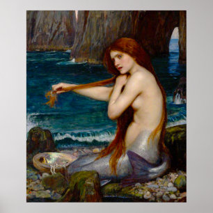 A Mermaid, c. 1900 by John Waterhouse Poster