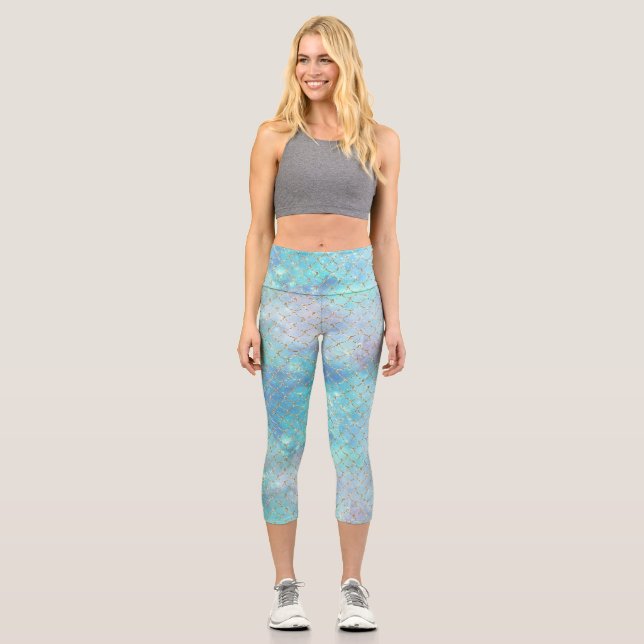 A Mermaid Galaxy Series Design 2  Capri Leggings (Front)