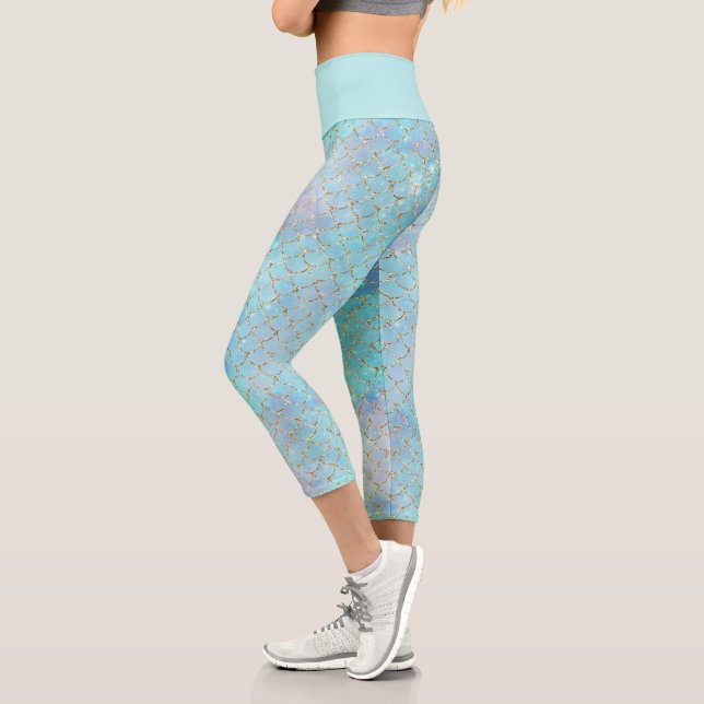 A Mermaid Galaxy Series Design 2  Capri Leggings (Left)