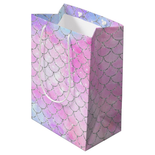 A Mermaid Galaxy Series Design 4 Medium Gift Bag (Back Angled)