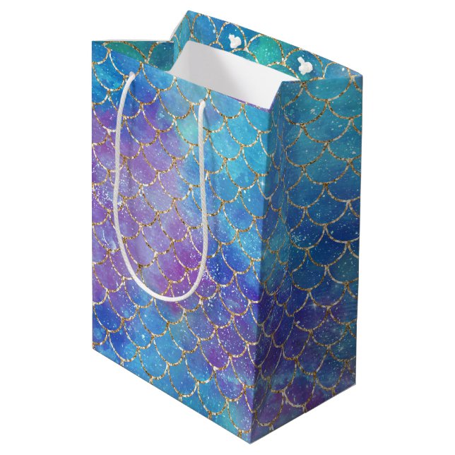A Mermaid Galaxy Series Design 9 Medium Gift Bag (Back Angled)