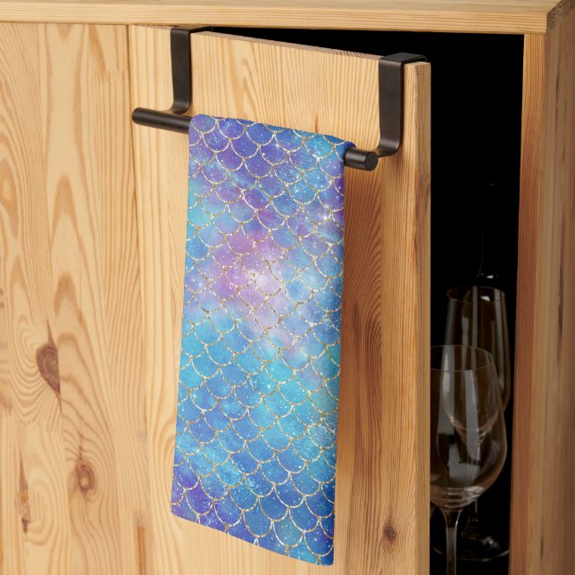 A Mermaid Galaxy Series Design 9  Tea Towel (Thirds Fold)