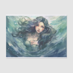A Mermaid in the swirling seas Tissue Paper