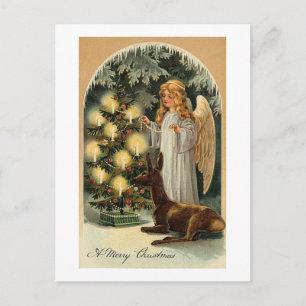 A Merry Christmas Angel Holiday Postcard