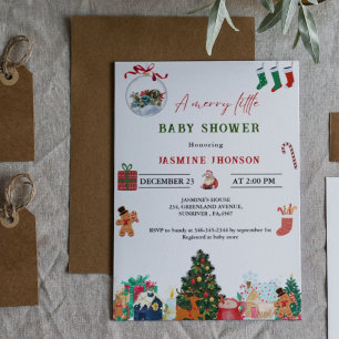 A merry christmas baby shower winter baby shower invitation