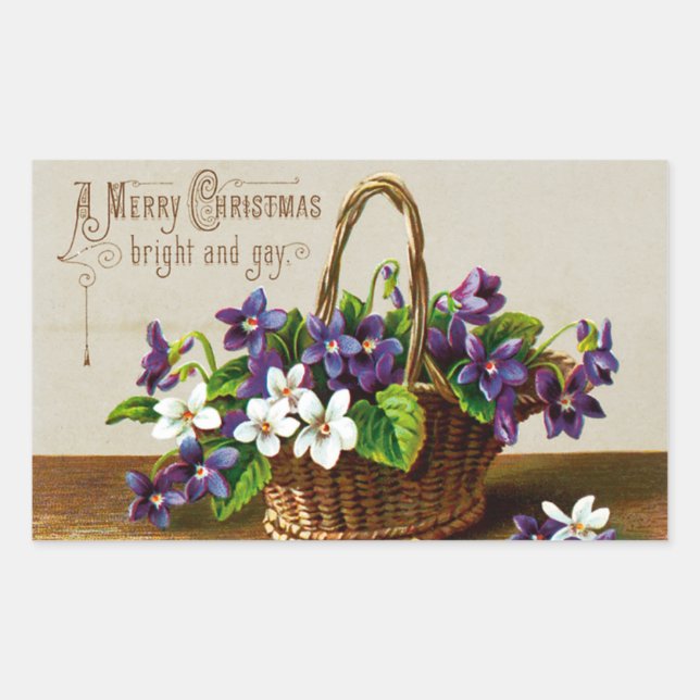 A Merry Christmas Bright and Gay Rectangular Sticker (Front)