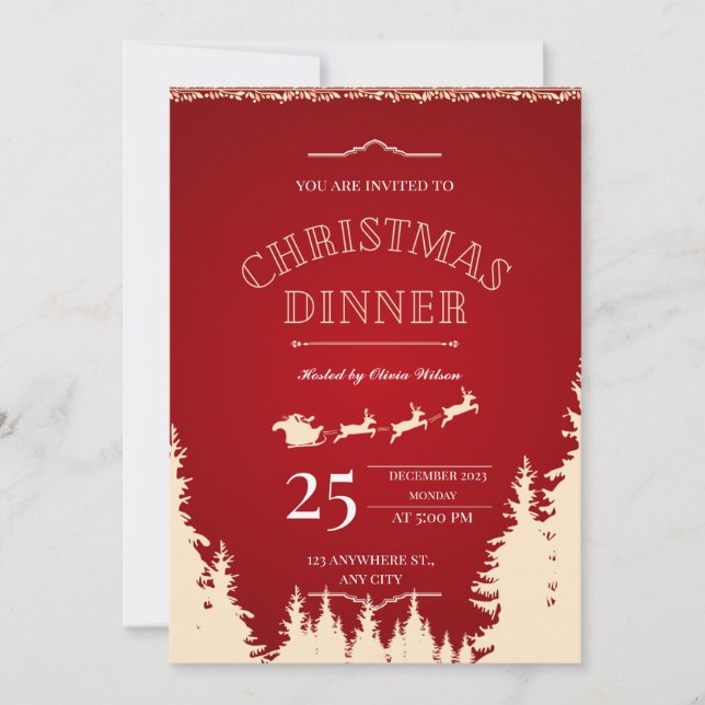 A Merry Christmas Dinner Awaits You Invitation (Front)