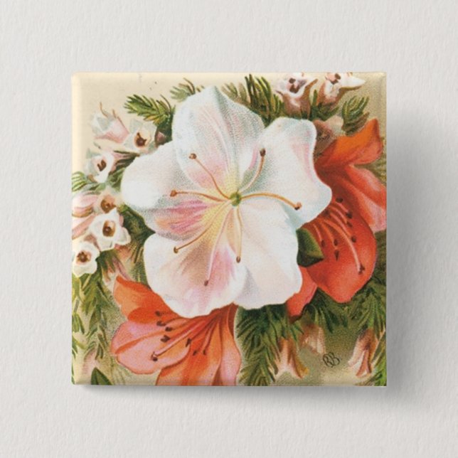 A Merry Christmas Flower 15 Cm Square Badge (Front)