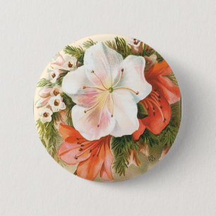 A Merry Christmas Flower 6 Cm Round Badge