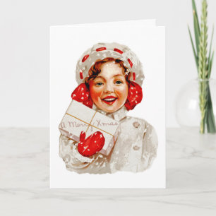 A Merry Christmas Girl Holiday Card