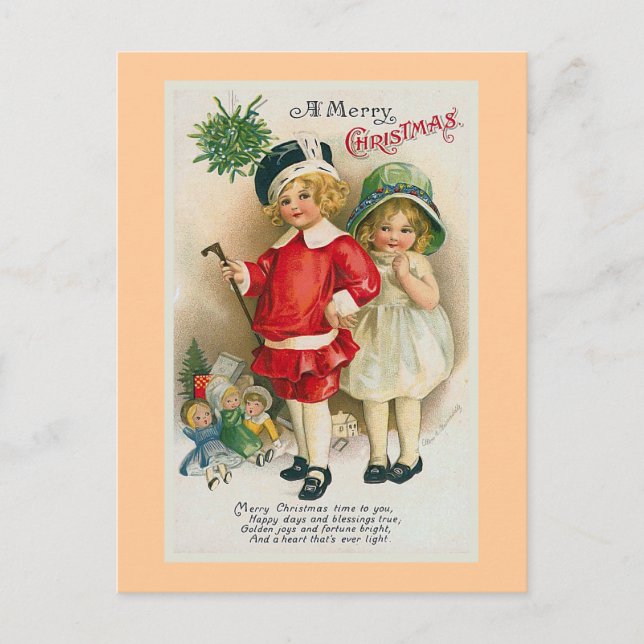 "A Merry Christmas" Holiday Postcard (Front)