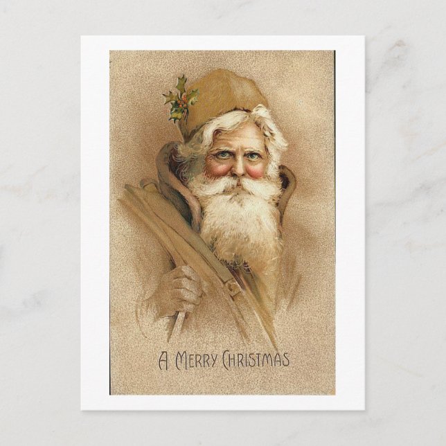 A Merry Christmas  Old Santa Card (Front)