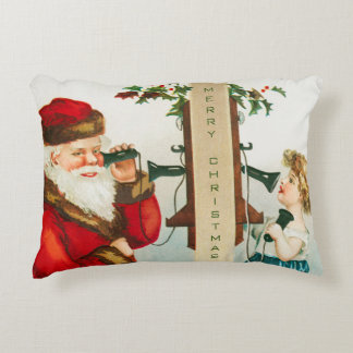 A Merry Christmas Santa Claus by Ellen Clapsaddle Decorative Cushion