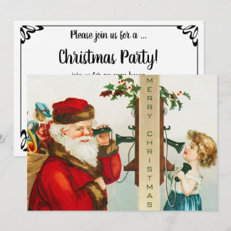 A Merry Christmas Santa Claus by Ellen Clapsaddle Invitation