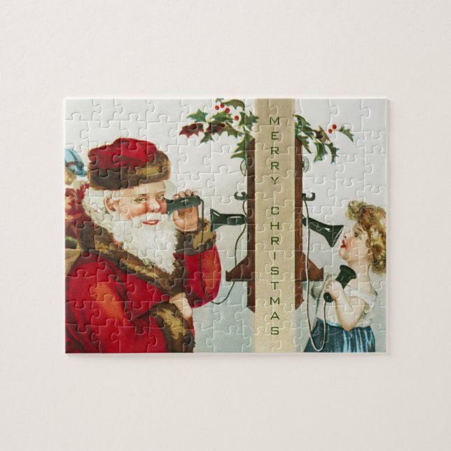 A Merry Christmas Santa Claus by Ellen Clapsaddle Jigsaw Puzzle (Horizontal)