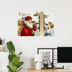 A Merry Christmas Santa Claus by Ellen Clapsaddle Poster