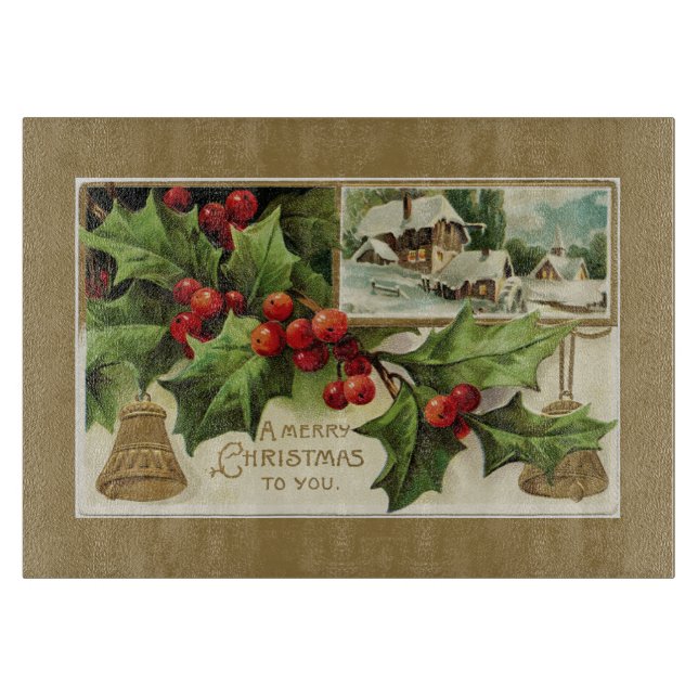 A Merry Christmas to You Vintage Cutting Board (Front)