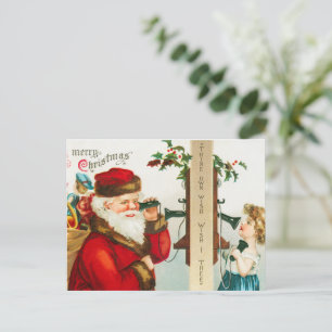 A Merry Christmas vintage art Holiday Postcard