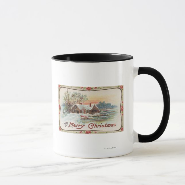 A Merry ChristmasA Country Scene Mug (Right)