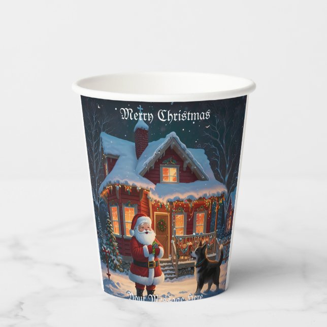 A Merry Festive Christmas Holiday  Paper Cups (Back)