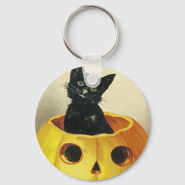 A Merry Haloween Kitten Key Ring (Front)