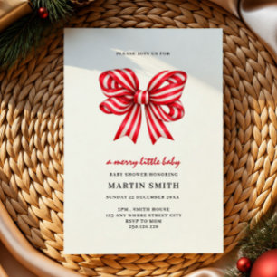 a merry little baby Coquette christmas baby shower Invitation