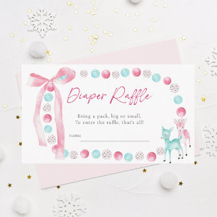 A Merry Little Baby Girl Shower Diaper Raffle Enclosure Card