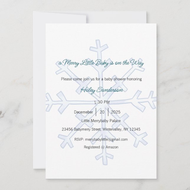 A Merry Little Baby is on the Way Invitation (Front)