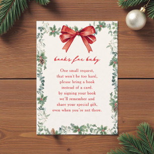 A Merry Little Baby Shower Christmas Book Request  Enclosure Card