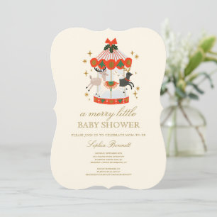 A Merry Little Baby Shower Christmas Carousel Invitation