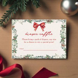 A Merry Little Baby Shower Christmas Diaper Raffle Enclosure Card