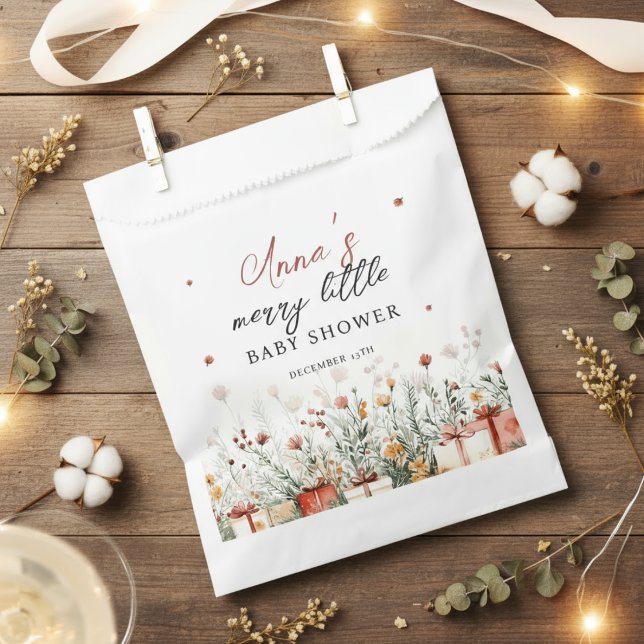 A Merry Little Baby Shower Christmas Florals Favour Bags (Creator Uploaded)