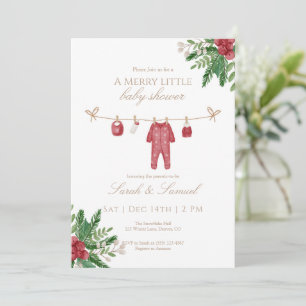 A Merry Little Baby Shower Pajamas Invitation
