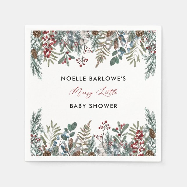 A Merry Little Baby Shower Paper Napkins (Front)