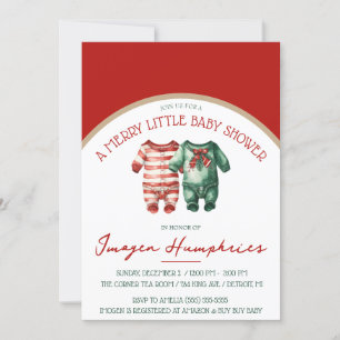 A Merry Little Baby Shower, Red & Green Shower Invitation