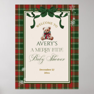 A Merry Little Baby Shower Teddy Bear Christmas Poster