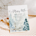 A Merry Little baby shower winter forest Invitation<br><div class="desc">A Merry Little baby shower winter forest Invitation.
Matching items available.</div>