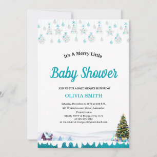 A Merry Little baby shower winter forest Invitation