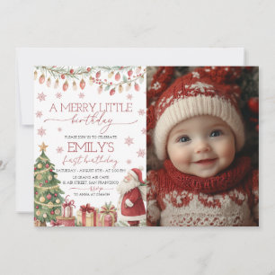 A Merry Little Birthday Photo Invite