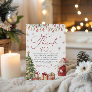 A Merry Little Birthday Thank You Invitation