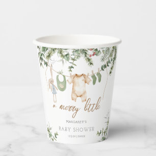 A Merry Little Boho Boy Winter Baby Shower Paper Cups