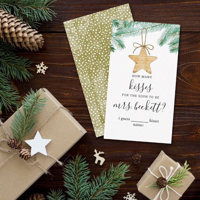 A Merry Little Bridal Shower Guess The Kisses Game Enclosure Card (Creator Uploaded)